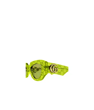 Gucci Geometric Frame Sunglasses In Green