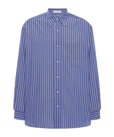Shop The Row Bresson Shirt In Purple Blue/white