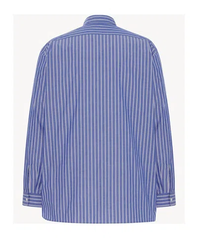 The Row Bresson Shirt In Purple Blue/white