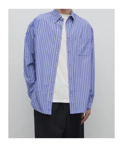 The Row Bresson Shirt In Purple Blue/white