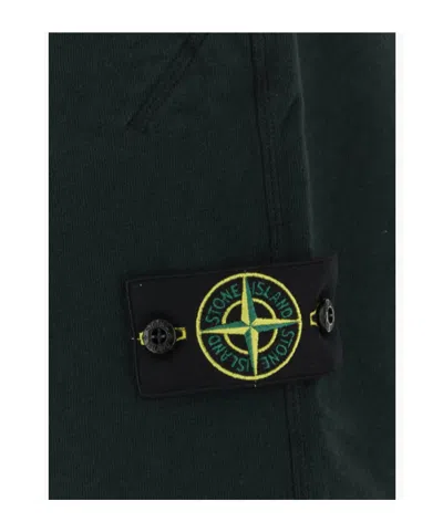 Stone Island Logo Patch Bermuda Shorts In Black