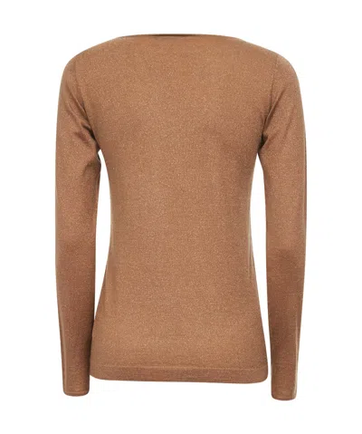 Brunello Cucinelli Long-sleeved Sweater In Brown