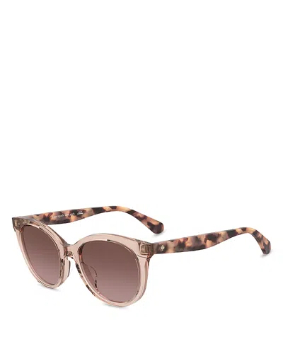 Kate Spade New York Karlee 53mm Gradient Round Sunglasses In Havana/ Pink Brown