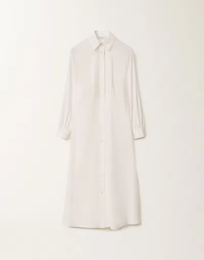 Fabiana Filippi Stretch Viscose And Linen Shirt Dress In Optical White