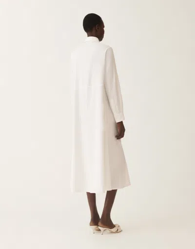 Fabiana Filippi Stretch Viscose And Linen Shirt Dress In Optical White