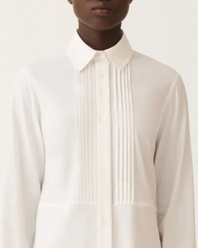 Fabiana Filippi Stretch Viscose And Linen Shirt Dress In Optical White