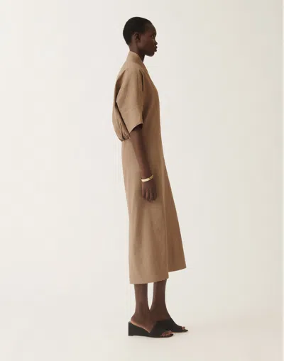 Fabiana Filippi Stretch Viscose And Linen Dress In Steel