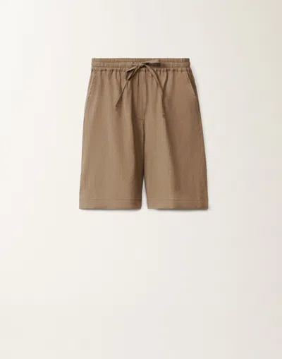 FABIANA FILIPPI STRETCH VISCOSE AND LINEN SHORTS 