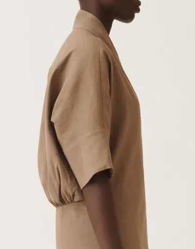 Fabiana Filippi Stretch Viscose And Linen Dress In Steel