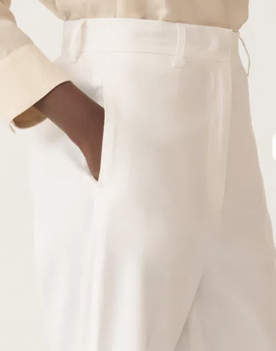 Fabiana Filippi Stretch Viscose And Linen Trousers In Optical White