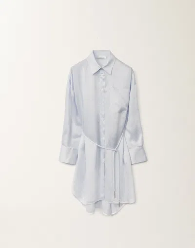 Fabiana Filippi Multi-striped Viscose And Silk Shirt In Sky Blue