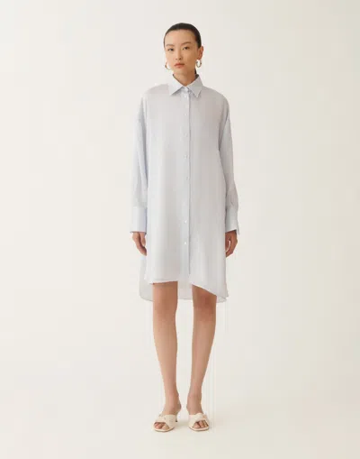 Fabiana Filippi Multi-striped Viscose And Silk Shirt In Sky Blue