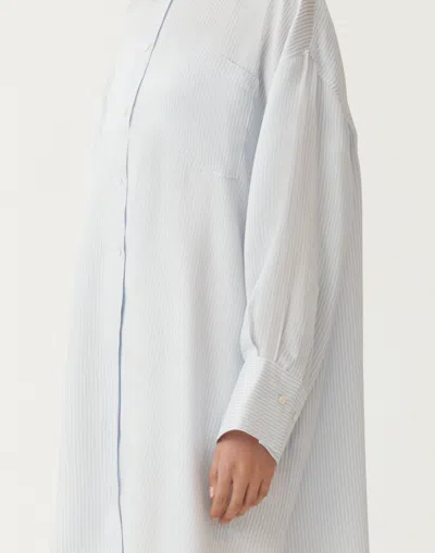 Fabiana Filippi Multi-striped Viscose And Silk Shirt In Sky Blue