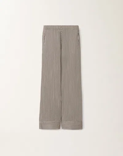 Fabiana Filippi Striped Viscose And Silk Trousers In Gray