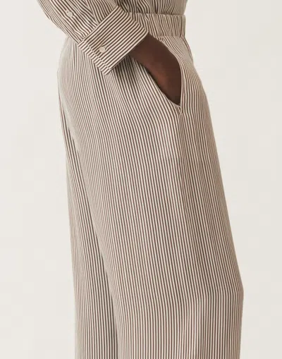 Fabiana Filippi Striped Viscose And Silk Trousers In Gray