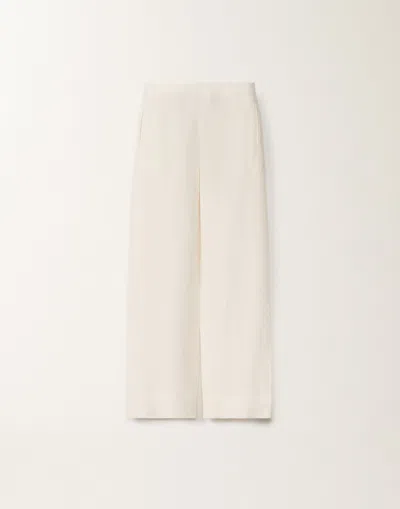 Fabiana Filippi Linen And Viscose Trousers In Butter White
