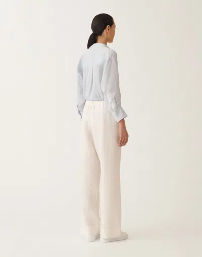 Fabiana Filippi Linen And Viscose Trousers In Butter White