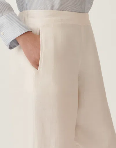 Fabiana Filippi Linen And Viscose Trousers In Butter White