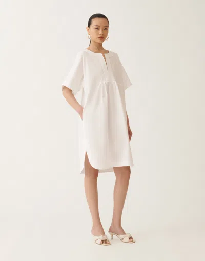 Fabiana Filippi Stretch Poplin Dress In Optical White