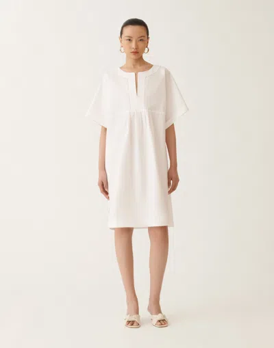 Fabiana Filippi Stretch Poplin Dress In Optical White