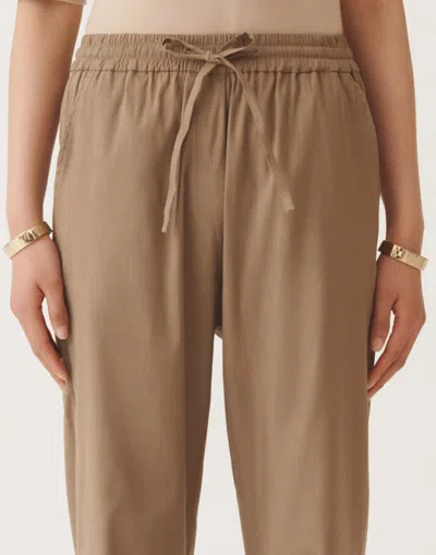 Fabiana Filippi Stretch Viscose And Linen Trousers In Steel