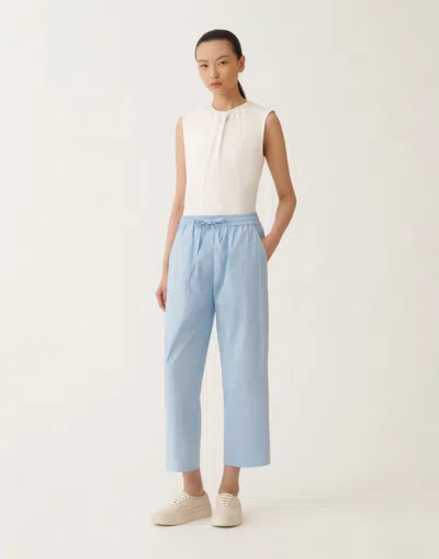 Fabiana Filippi Stretch Poplin Trousers In Sky Blue