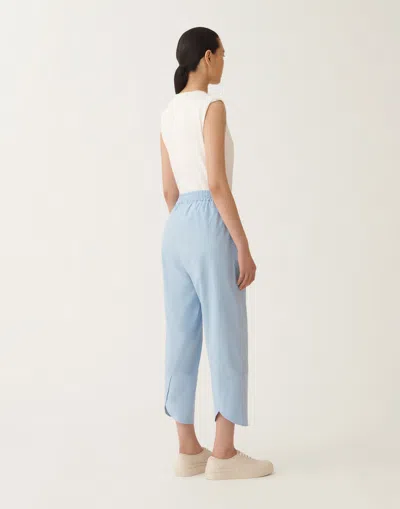 Fabiana Filippi Stretch Poplin Trousers In Sky Blue