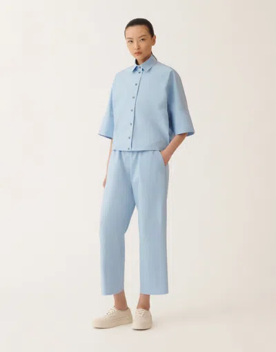 Fabiana Filippi Stretch Poplin Shirt In Sky Blue