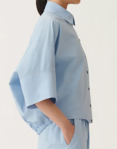 Fabiana Filippi Stretch Poplin Shirt In Sky Blue