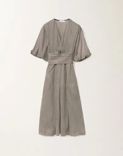 Fabiana Filippi Striped Midi Dress In White/black