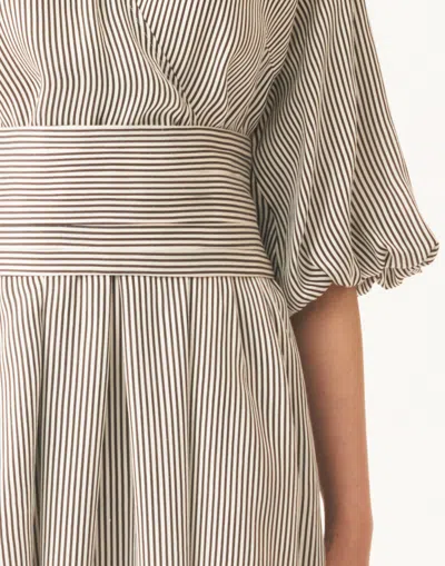 Fabiana Filippi Striped Midi Dress In White/black