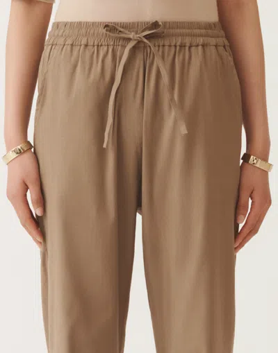Fabiana Filippi Stretch Viscose And Linen Trousers In Taupe