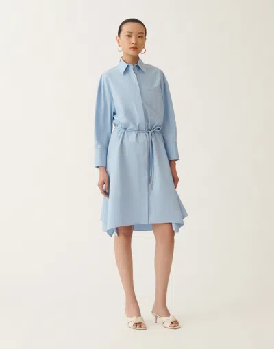 Fabiana Filippi Stretch Poplin Shirt Dress In Sky Blue