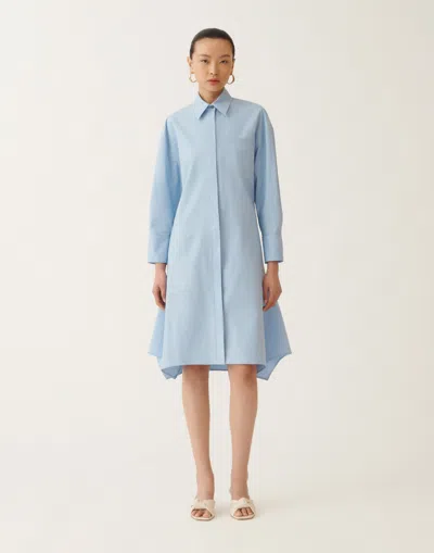 Fabiana Filippi Stretch Poplin Shirt Dress In Sky Blue