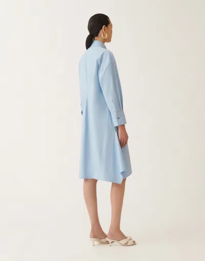 Fabiana Filippi Stretch Poplin Shirt Dress In Sky Blue
