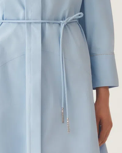 Fabiana Filippi Stretch Poplin Shirt Dress In Sky Blue