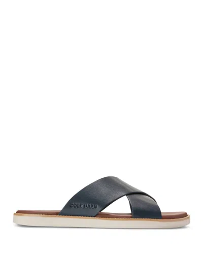 Cole Haan Men's Nantucket Cross Strap Slip On Sandals In Navy Blaze