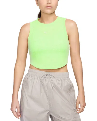 Nike Women's  Sportswear Chill Knit Tight Cropped Mini-rib Tank Top In Varely Volt/sail