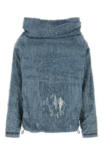 Diesel Felpa In Denim Stretch  Uomo In Blue