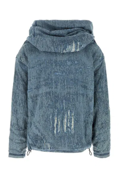 Diesel Felpa In Denim Stretch  Uomo In Blue