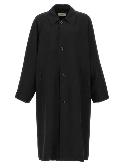 Lemaire Half Overcoat Trench Coat In Black