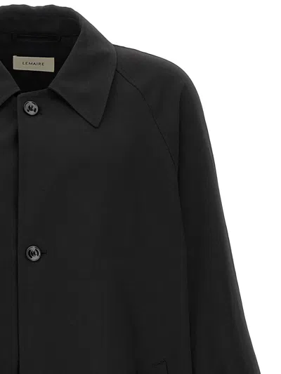 Lemaire Half Overcoat Trench Coat In Black