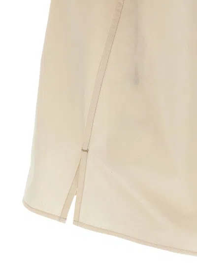 Lemaire Boxy-cropped Short-sleeved Shirt With Dual Chest Pockets In Beige