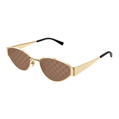 Gucci Geometrical Sunglasses Gg1853 S 003 In Gold