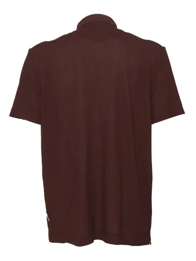 Ballantyne Brown Ultralight Cotton Polo Shirt In Brown