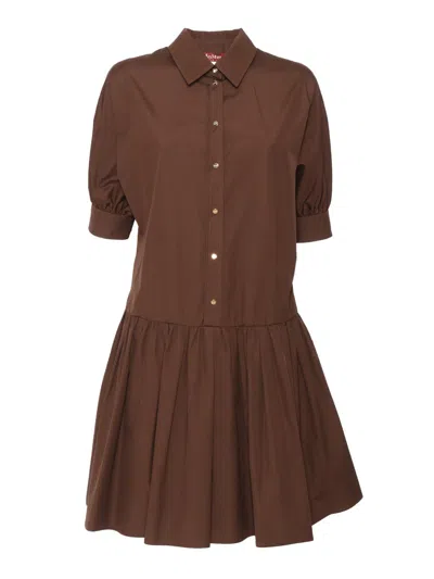 Max Mara Studio Midi Dress In Brown