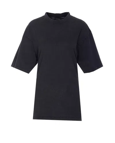 Balenciaga Lace Up Back Bow Detail T-shirt In Black