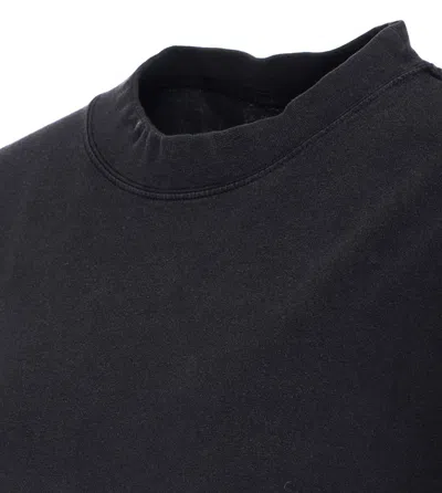 Balenciaga Lace Up Back Bow Detail T-shirt In Black