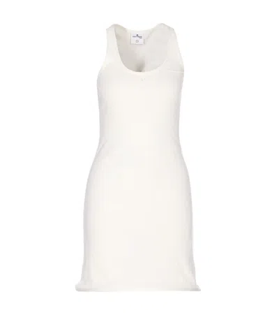 Courrèges Crewneck Meduse Knit Mini Ribbed Scoop Sleeveless In White