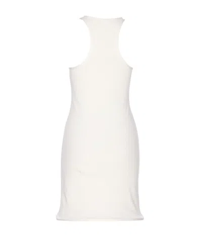 Courrèges Crewneck Meduse Knit Mini Ribbed Scoop Sleeveless In White